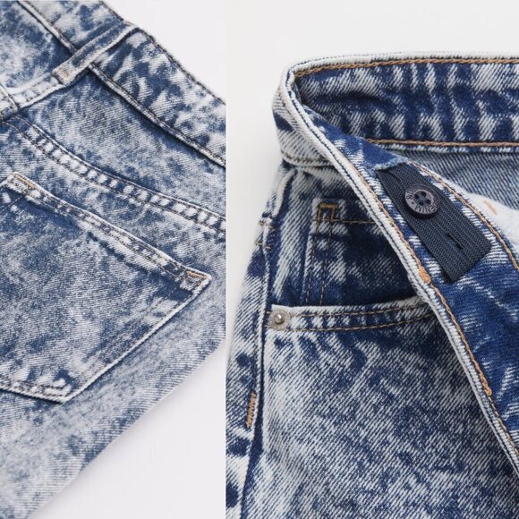 H&M Kids Relaxed Fit High Denim Shorts Size M 10 NEW - Picture 2 of 8